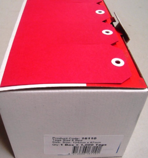 Avery 16110 Shipping Tags Size 6 Red 134 x 67mm Box 1000